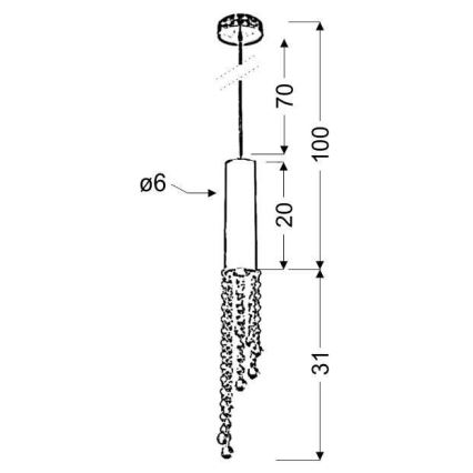 LED-kattokruunu narussa DUERO LED/3W/230V