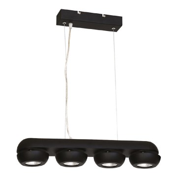 LED-kattokruunu narussa FLARE 4xLED/10W/230V musta