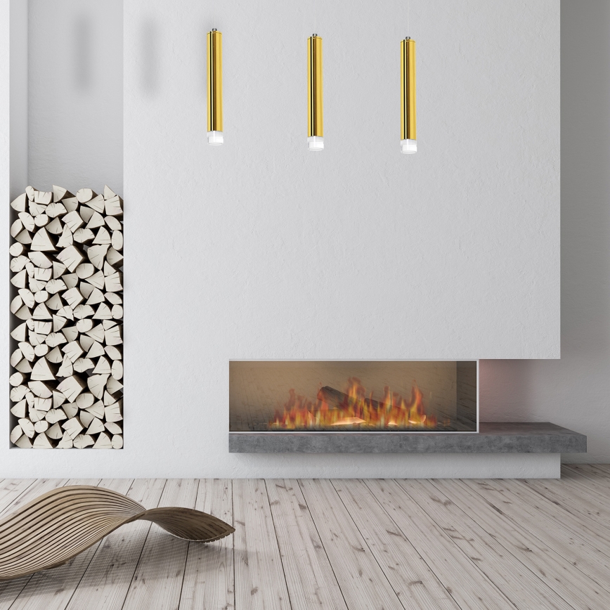 LED-kattokruunu narussa GOLDIE 3xLED/15W/230V kultainen