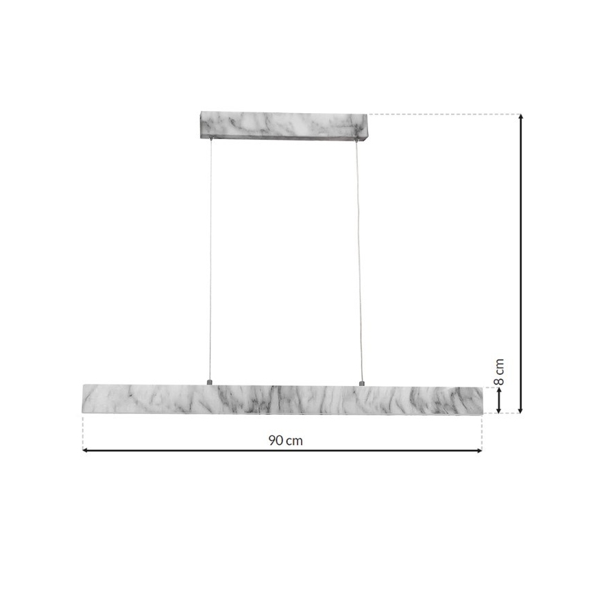 LED-kattokruunu narussa PIERCE LED/18W/230V valkoinen/harmaa
