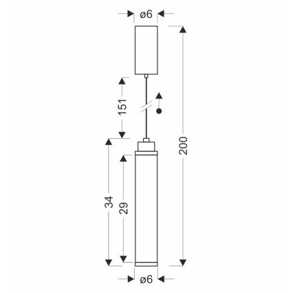 LED-kattokruunu vaijerilla CORTE LED/10W/230V musta