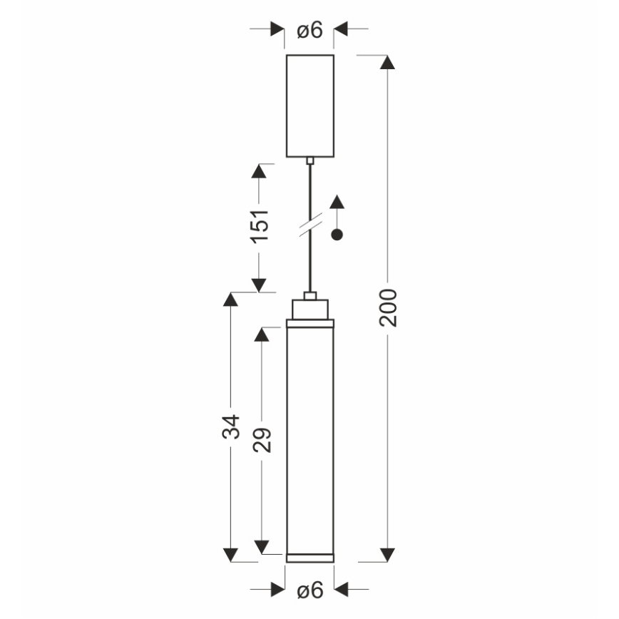 LED-kattokruunu vaijerilla CORTE LED/10W/230V musta