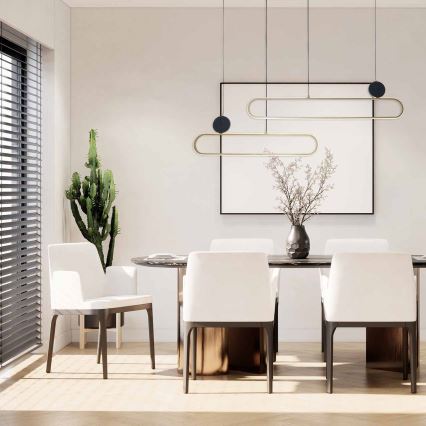 LED-kattokruunu vaijerilla FLORENTYNA LED/48W/230V 4000K kultainen/musta