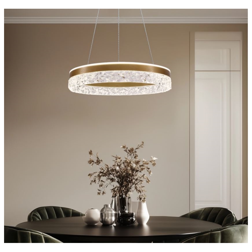 LED-kattokruunu vaijerilla FROZI LED/32W/230V, halkaisija 50 cm, kultainen