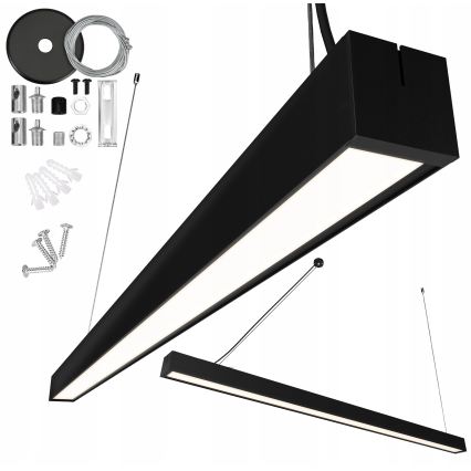 LED-kattokruunu vaijerilla/pinta-asennettava LED/44W/230V 4000K 120 cm musta
