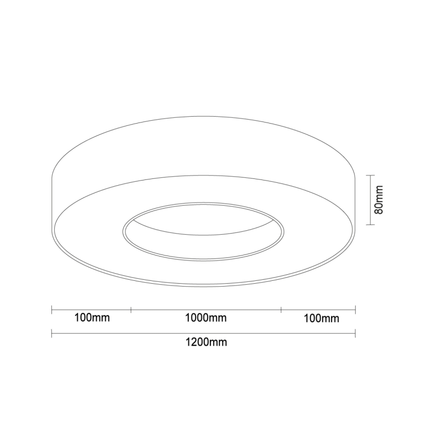 LED-kattovalaisin 115 W, 230 V, 3000/4000/6500 K, Ø 120 cm, valkoinen