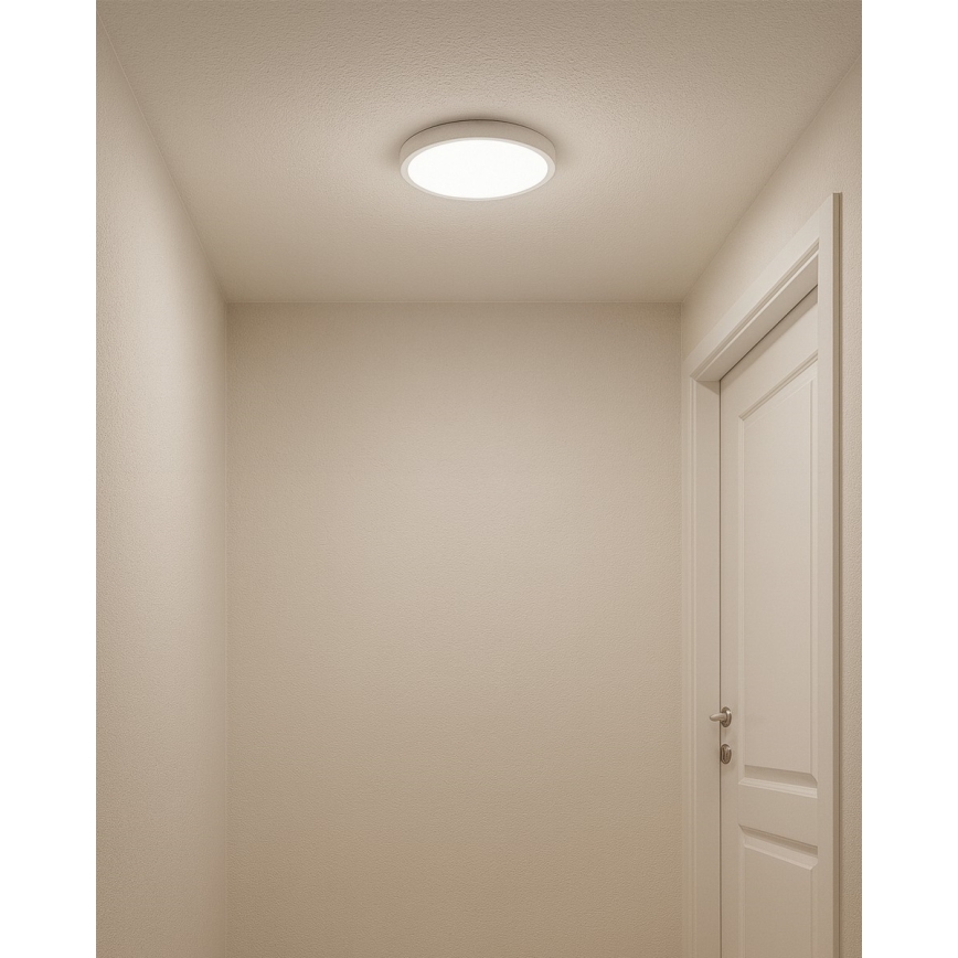 LED-kattovalaisin, 18 W, 230 V, 3000/4000/6500 K, Ø 23 cm, valkoinen