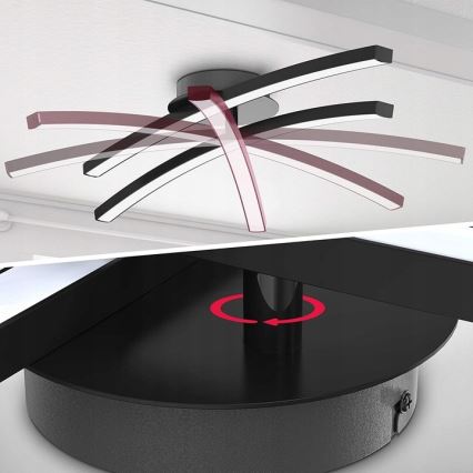 LED-kattovalaisin 2 x LED / 6 W / 230 V / 3000 K musta