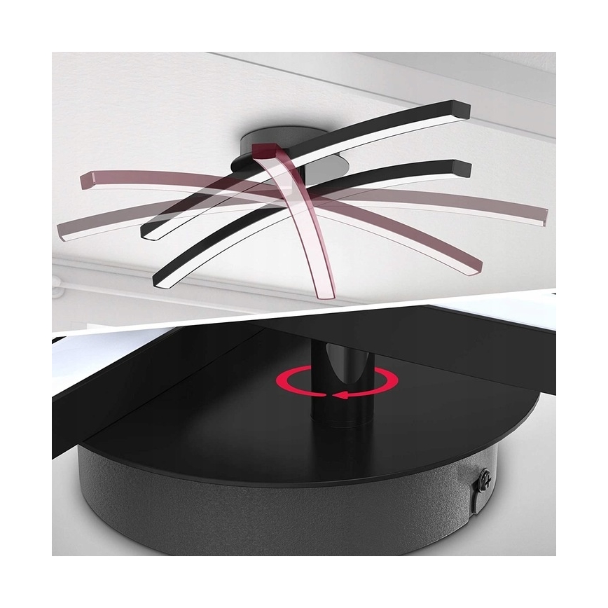 LED-kattovalaisin 2 x LED / 6 W / 230 V / 3000 K musta