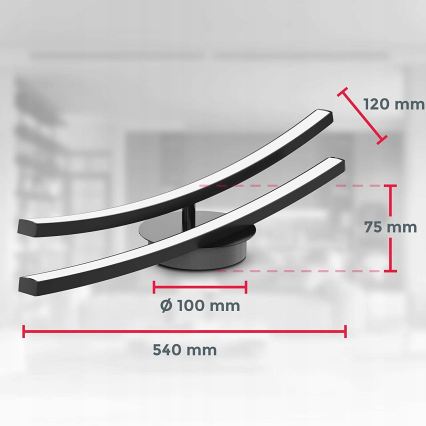 LED-kattovalaisin 2 x LED / 6 W / 230 V / 3000 K musta