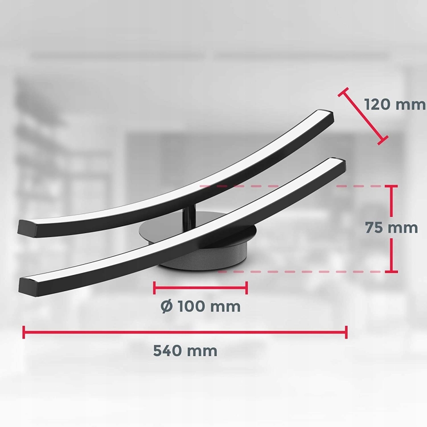 LED-kattovalaisin 2 x LED / 6 W / 230 V / 3000 K musta