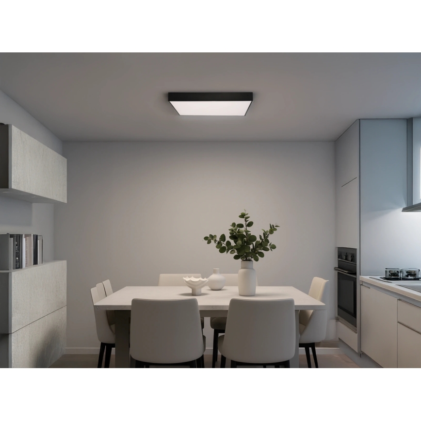 LED-kattovalaisin, 215 W, 230 V – 3000/4000/6500 K (valittavissa), 80×80 cm, musta