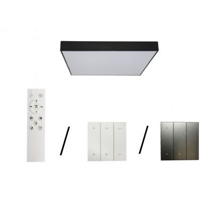 LED-kattovalaisin, 215 W, 230 V – 3000/4000/6500 K (valittavissa), 80×80 cm, musta