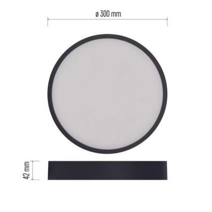 LED Kattovalaisin NEXXO LED/28,5W/230V 3000/3500/4000K halkaisija 30 cm musta
