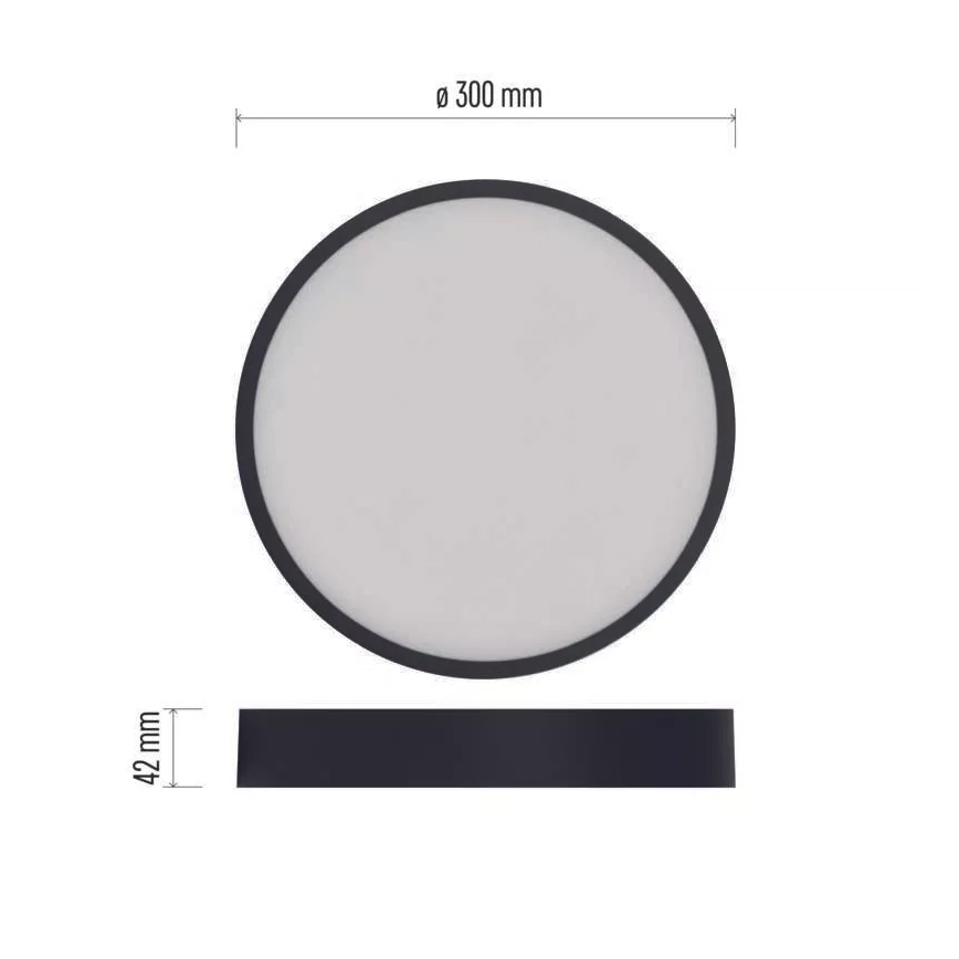 LED Kattovalaisin NEXXO LED/28,5W/230V 3000/3500/4000K halkaisija 30 cm musta