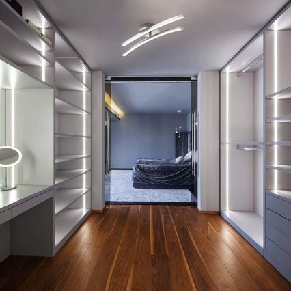 LED Kattovalaisin 2xLED/6W/230V kiiltävä kromi