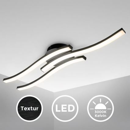 LED-kattovalaisin 3xLED/6W/230V 2700K musta