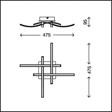 LED Kattovalaisin 4xLED/2,6W/230V 3000K mattakromi