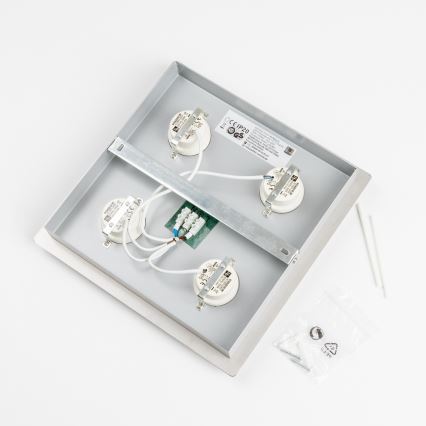 LED-kattovalaisin 4xLED/5W/230V 3000K 28x28 cm mattakromi