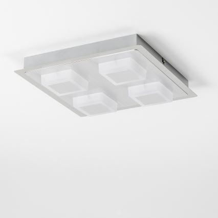 LED-kattovalaisin 4xLED/5W/230V 3000K 28x28 cm mattakromi