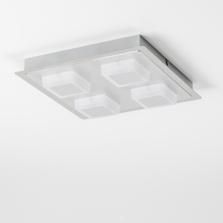 LED-kattovalaisin 4xLED/5W/230V 3000K 28x28 cm mattakromi