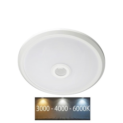 LED-kattovalaisin anturilla LED/12W/230V 3000/4000/6000K halkaisija 29 cm valkoinen