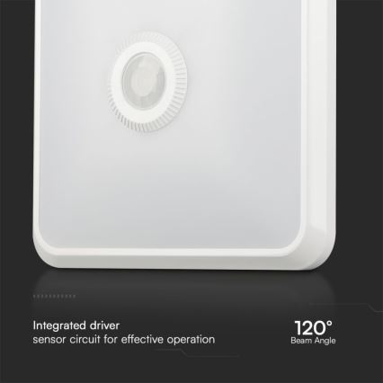 LED-kattovalaisin anturilla SAMSUNG CHIP LED/12W/230V 3000/4000/6000K 25x25 cm valkoinen