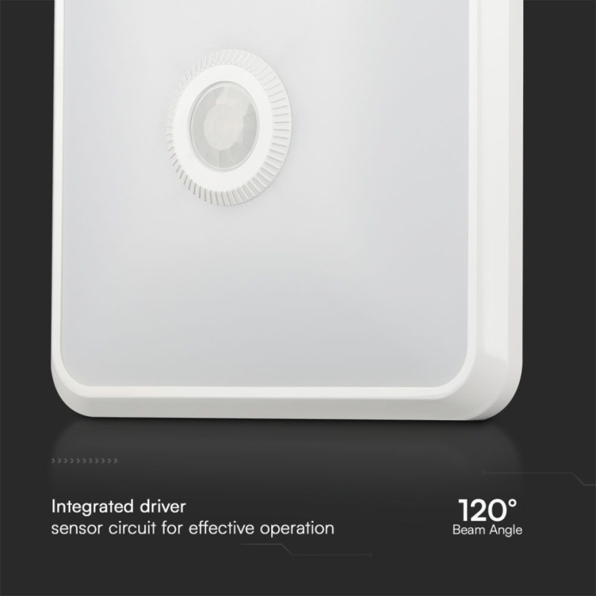 LED-kattovalaisin anturilla SAMSUNG CHIP LED/12W/230V 3000/4000/6000K 25x25 cm valkoinen