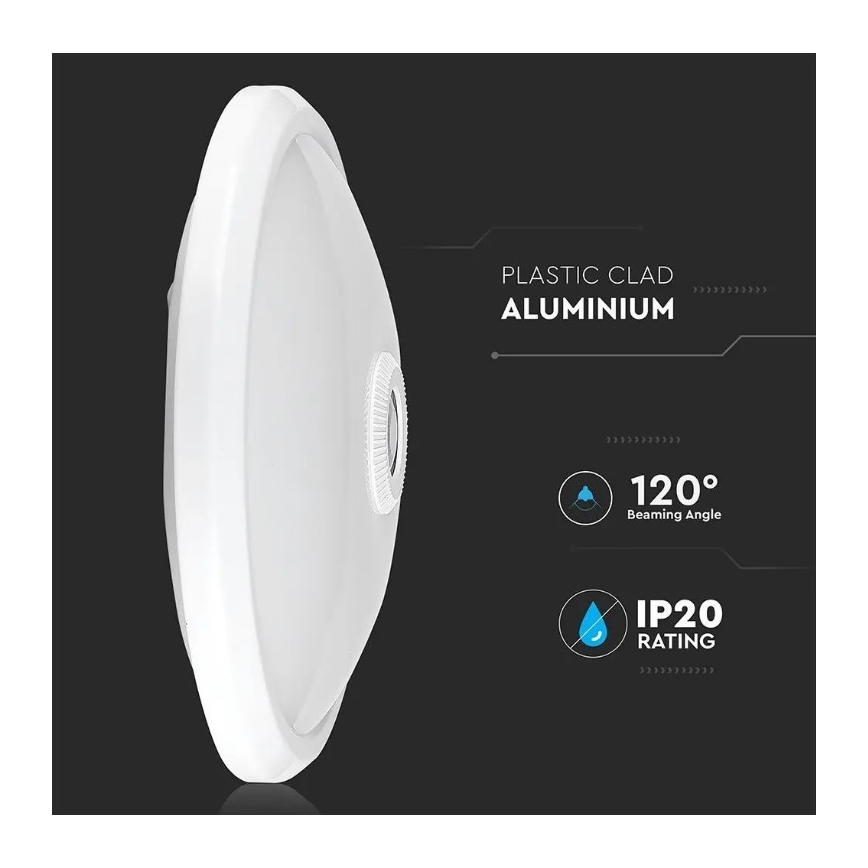 LED-kattovalaisin anturilla SAMSUNG CHIP LED/12W/230V 6400K halkaisija 29 cm