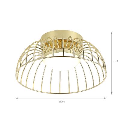 LED-kattovalaisin BETSY LED/12W/230V halkaisija 25 cm kultainen