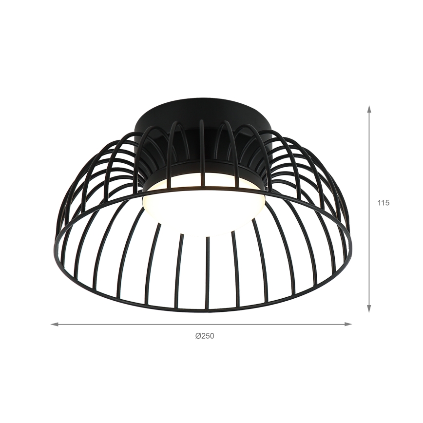 LED-kattovalaisin BETSY LED/12W/230V, halkaisija 25 cm, musta