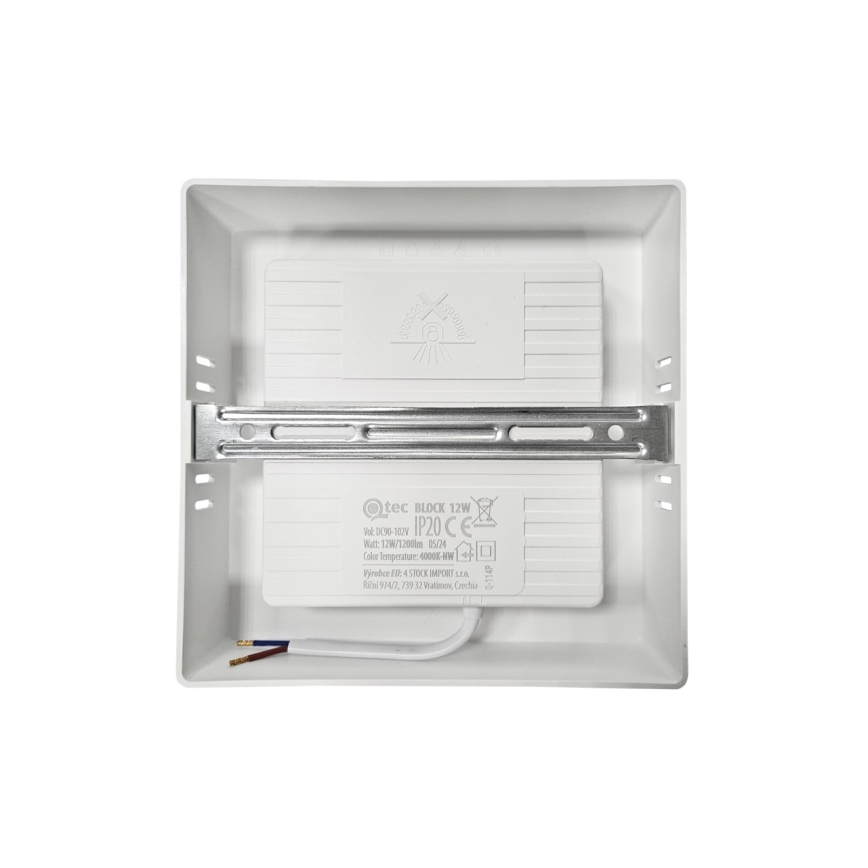 LED-kattovalaisin BLOCK LED/12W/230V 4000K 16,7x16,7 cm valkoinen