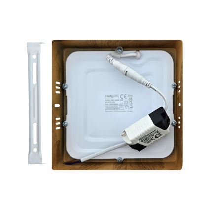 LED-kattovalaisin BLOCK LED/12W/230V 4200K 16,3x16,3 cm ruskea