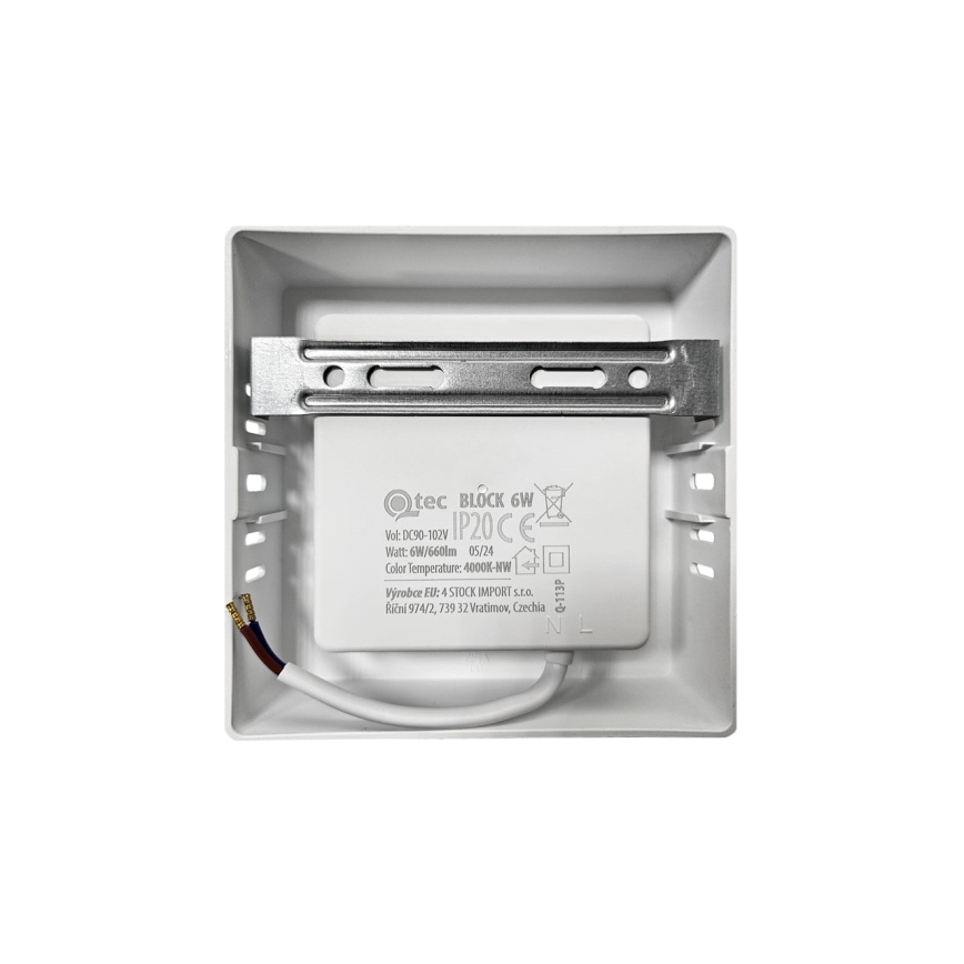 LED-kattovalaisin BLOCK LED/6W/230V 4000K 12x12 cm valkoinen