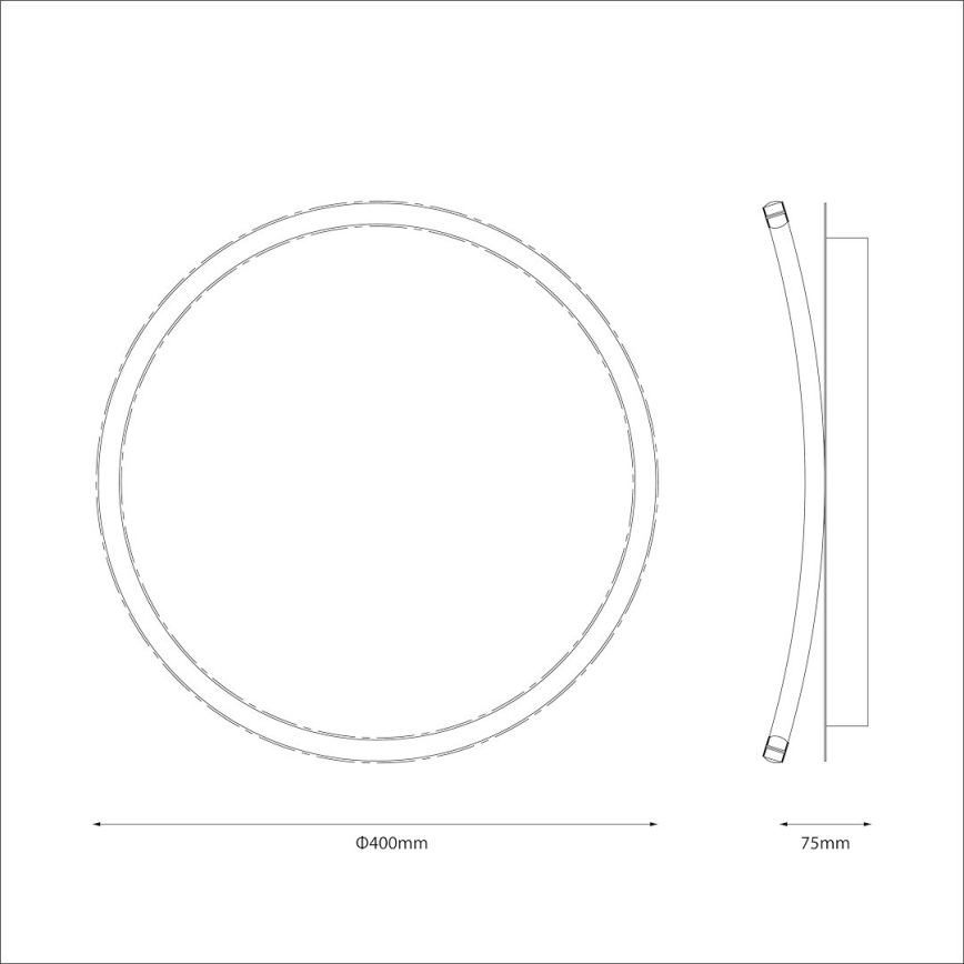 LED-kattovalaisin CALI, 30 W / 230 V, halkaisija 40 cm, musta