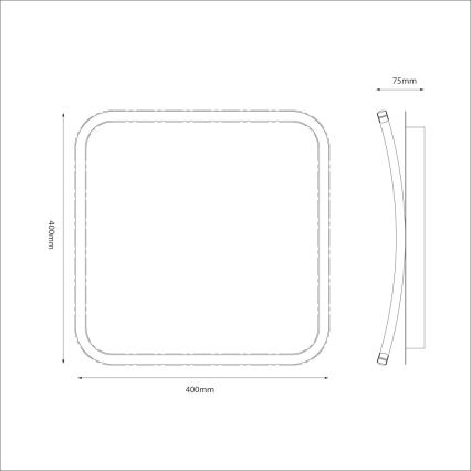 LED-kattovalaisin CALI LED/30W/230V 40x40 cm musta