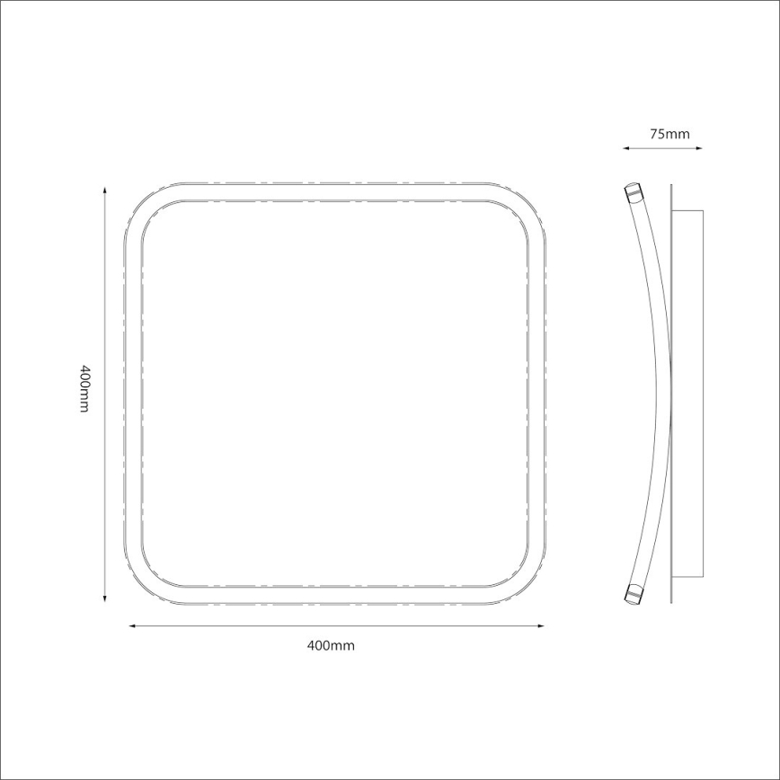 LED-kattovalaisin CALI LED/30W/230V 40x40 cm musta