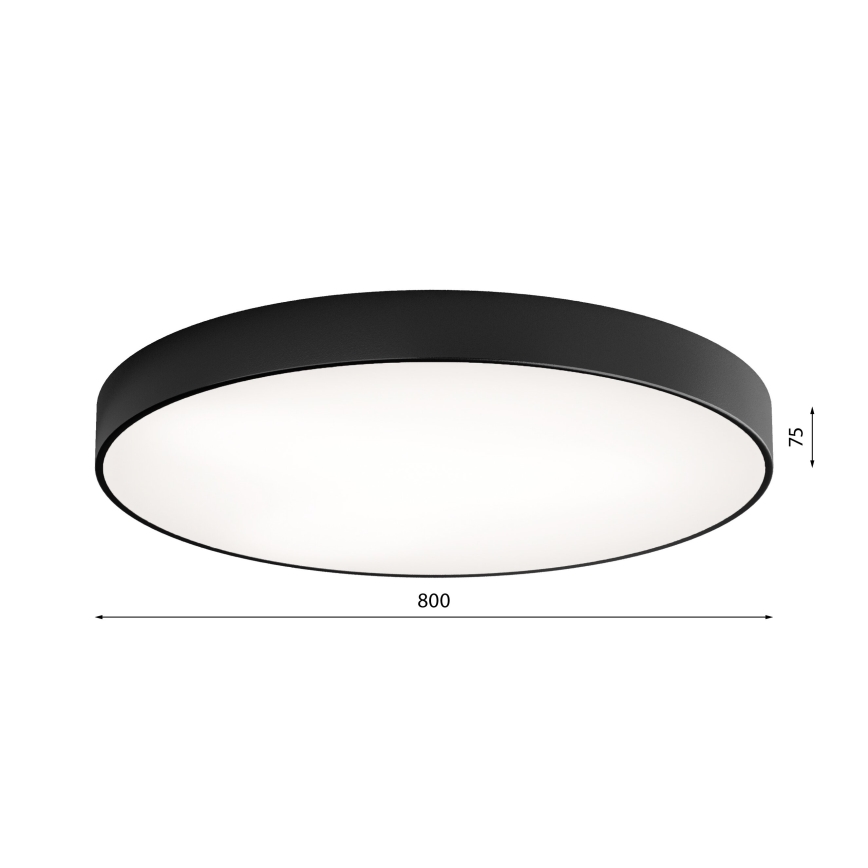 LED Kattovalaisin CLEO LED/96W/230V 4000K Ø 80 cm musta