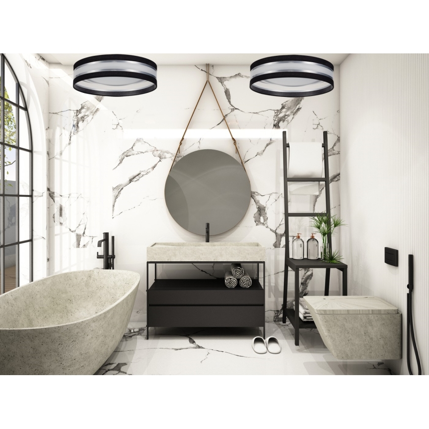 LED-kattovalaisin CORAL LED/24W/230V musta/hopea