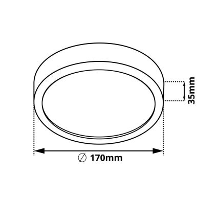 LED-kattovalaisin DIEGO LED/12W/230V 4000K IP40 Ø 16,5 cm valkoinen