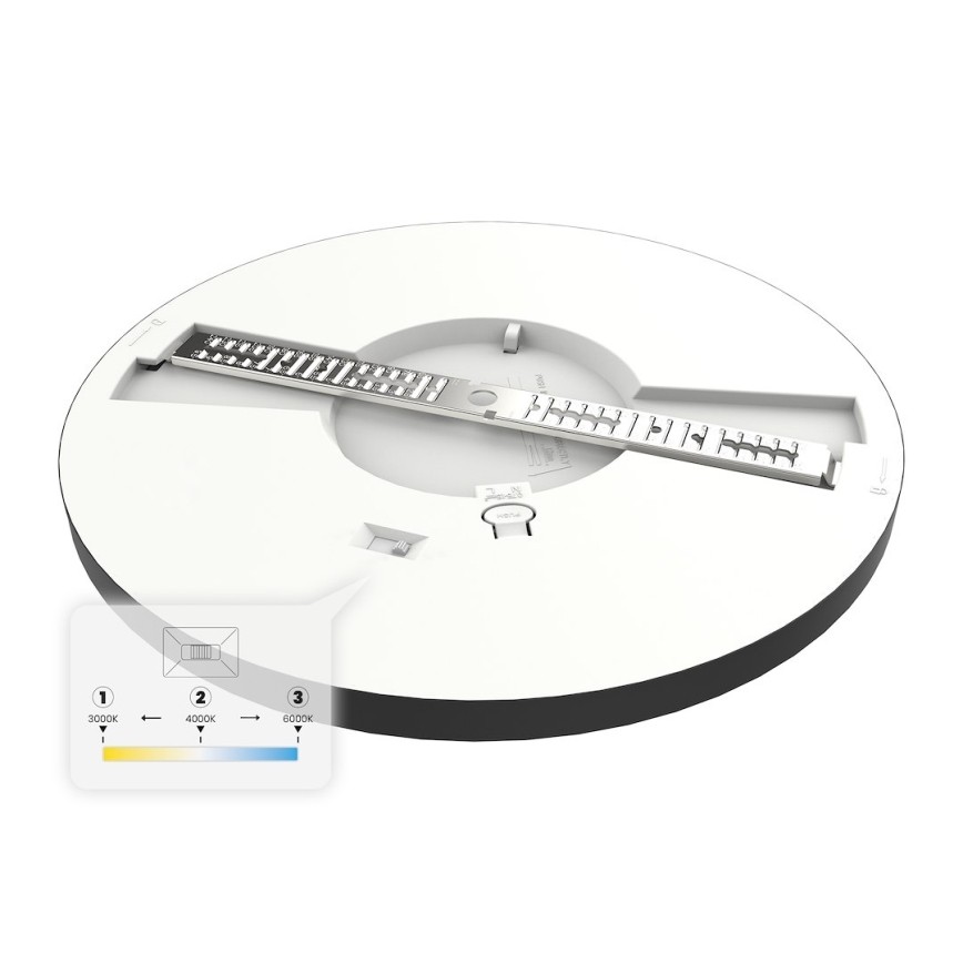 LED-kattovalaisin EVORA LED/18W/230V 3000/4000/6000K halkaisija 22,5 cm musta