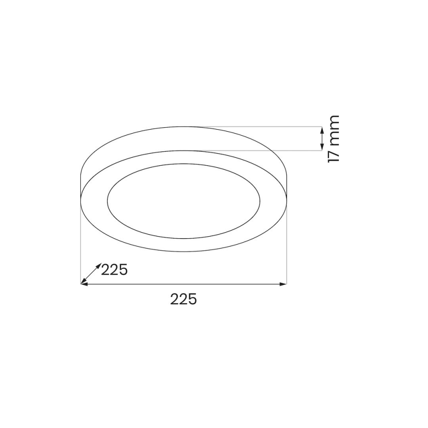 LED-kattovalaisin EVORA LED/18W/230V 3000/4000/6000K halkaisija 22,5 cm musta