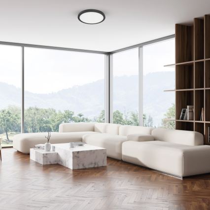LED-kattovalaisin EVORA LED/24W/230V 3000/4000/6000K Ø 30 cm musta
