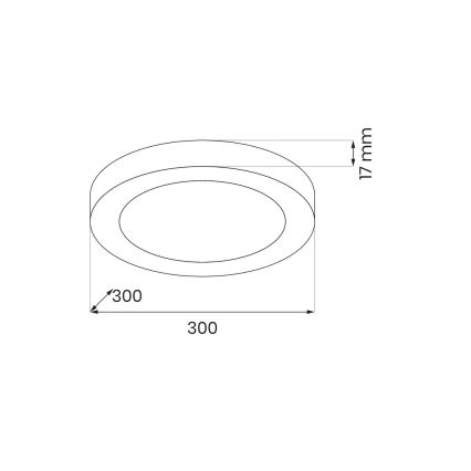 LED-kattovalaisin EVORA LED/24W/230V 3000/4000/6000K Ø 30 cm musta