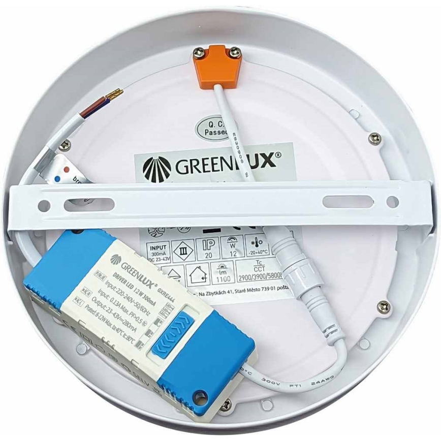 LED-kattovalaisin FENIX LED/12W/230V 2900/3900/5800K halkaisija 16,8 cm valkoinen