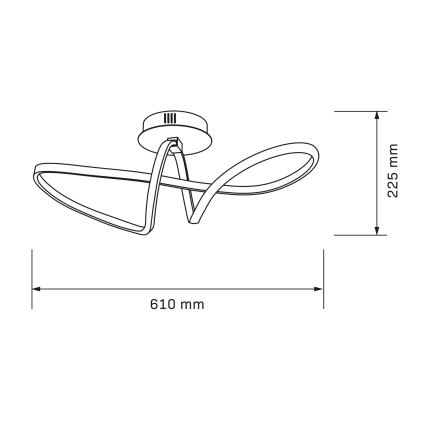 LED-kattovalaisin FLAVIA LED/33W/230V 24x61 cm musta