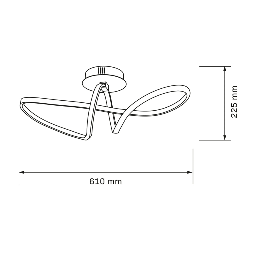 LED-kattovalaisin FLAVIA LED/33W/230V 24x61 cm musta