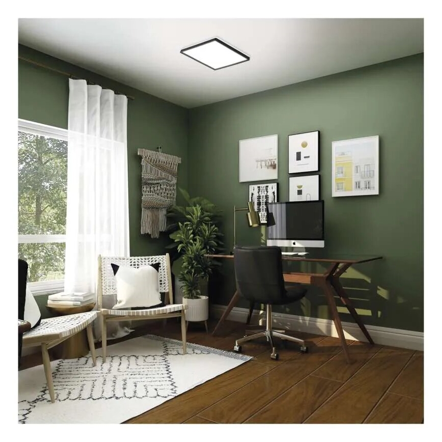 LED-kattovalaisin FLORI LED/18W/230V 4000K musta 29x29 cm