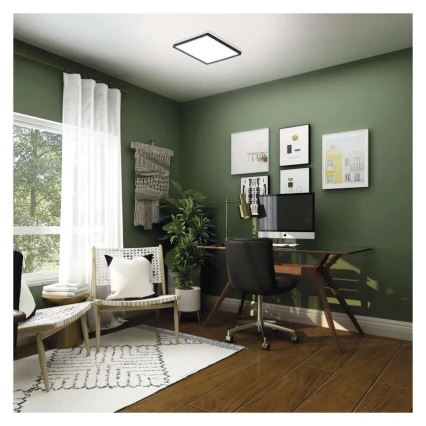 LED-kattovalaisin FLORI LED/22W/230V 4000K musta 42x42 cm