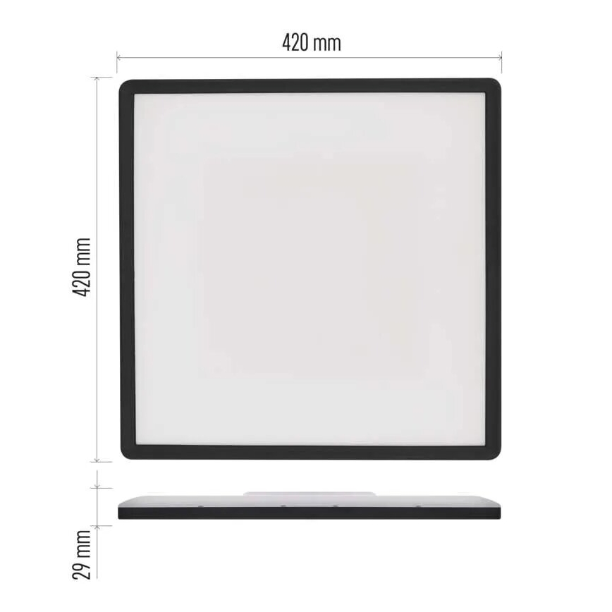 LED-kattovalaisin FLORI LED/22W/230V 4000K musta 42x42 cm